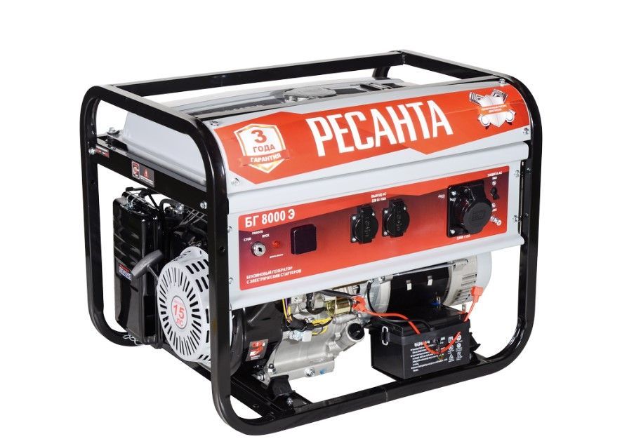 общий вид модели генератор бензиновый ресанта бг 8000 э
