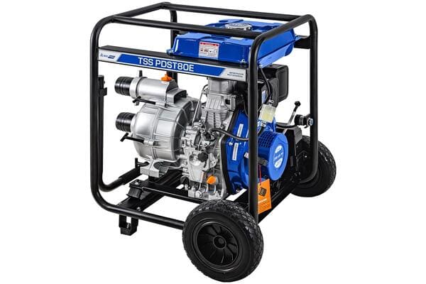 Мотопомпа дизельная TSS PDST80E (с электростартом, АКБ) вид модели мотопомпа дизельная tss pdst80e (с электростартом, акб)