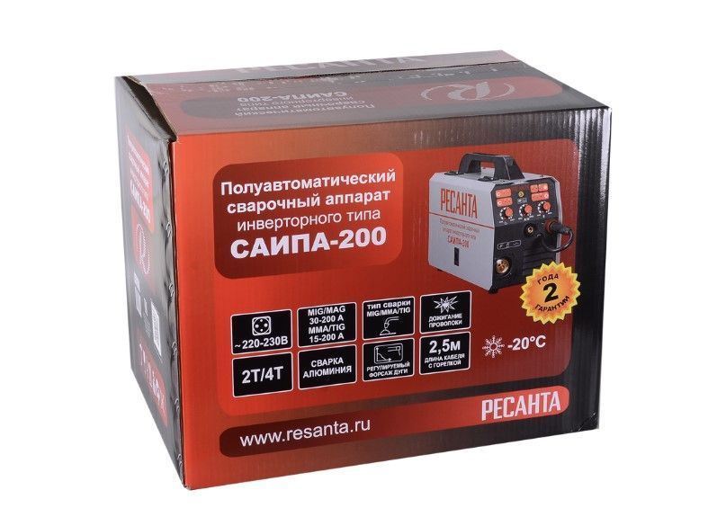 Сварочный полуавтомат Ресанта САИПА-200 вид модели сварочный полуавтомат ресанта саипа-200