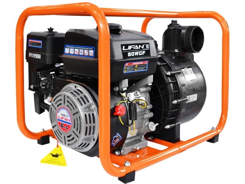 вид модели мотопомпа бензиновая lifan 80wgf
