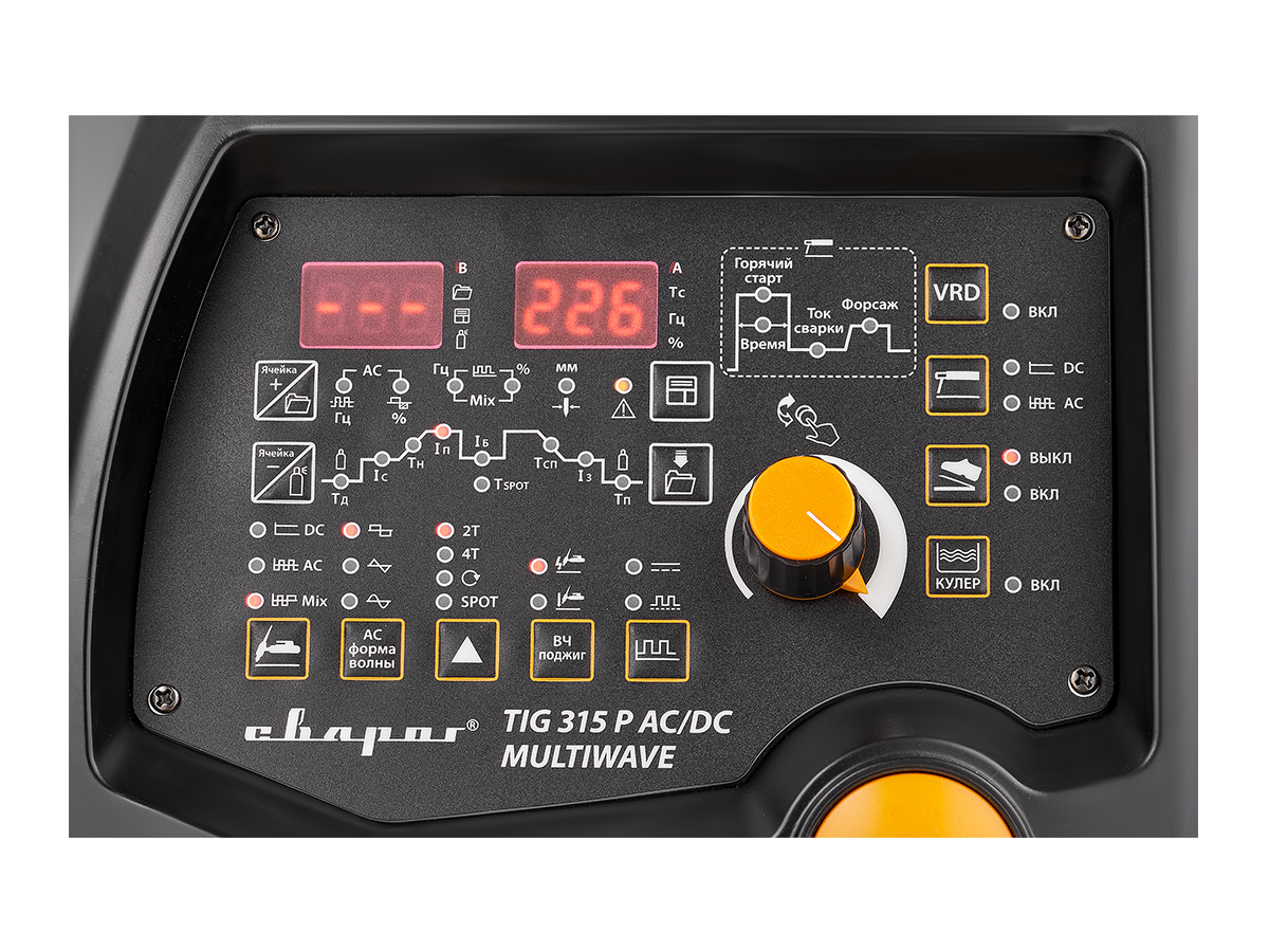 Аппарат аргонодуговой сварки СВАРОГ TIG 315P AC/DC MULTIWAVE "PRO" (E202) вид модели аппарат аргонодуговой сварки сварог tig 315p ac/dc multiwave "pro" (e202)