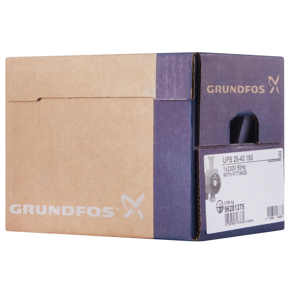 Насос циркуляционный Grundfos UPS 25-40 вид модели насос циркуляционный grundfos ups 25-40
