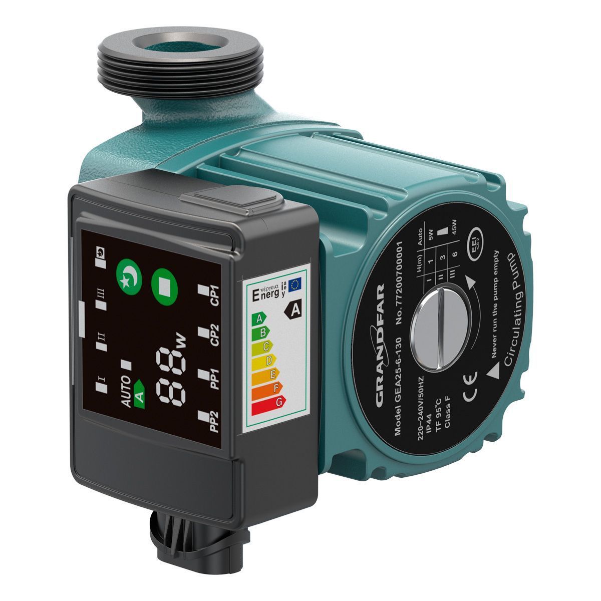 Насос циркуляционный Grandfar GEA25-4-130 вид модели насос циркуляционный grandfar gea25-4-130