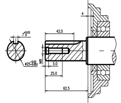 вид модели двигатель бензиновый tss excalibur s420 - k1 (вал цилиндр под шпонку 25/62.5 / key)