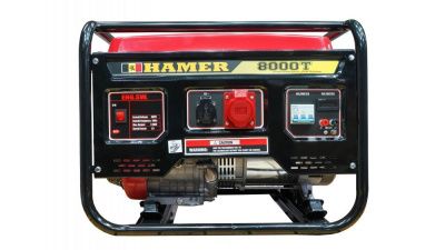 вид модели бензогенератор hamer 8000t