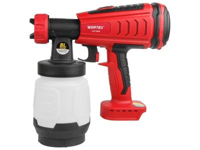 Краскопульт аккумуляторный WORTEX CPS 1808 в кор. ALL1 XLT SOLO БЕСЩЁТ.ДВИГ., 18В, 1000 мл/мин, 0.8 л (БЕСЩЁТ.ДВИГ., 18 В, БЕЗ АКБ И ЗУ, 1000 мл/мин, 0.8 л бак, 2.5 мм сопло, 50 DIN)