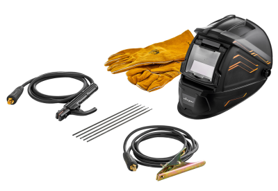 вид модели сварочный аппарат инверторный arc 200 "real smart" (z28303) black (маски+краги)